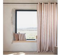 Rideau 100% coton larges rayures LOURMARIN Terracotta 140x260 cm