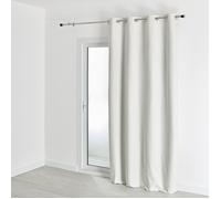 Rideau Occultant Thermique Phonique - Rideau uni effet chiné - Rideau Beige Naturel - Rideau 140 x 260 cm - Rideau oeillet argent - Rideau opaque pour fenêtre - Rideau thermique isolant anti froid