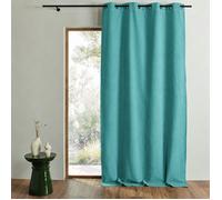 Rideau 100% occultant thermique phonique chiné MIDNIGHT Turquoise 135x260 cm