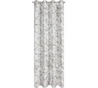 Rideau 135x250 Odeta blanc gris avec impression champagne prêt à poser Eurofirany
