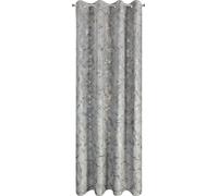 Rideau 135x250 Odeta gris acier avec impression en couleur champagne prêt à poser Eurofirany