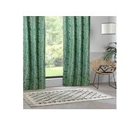 Rideau 140 x 260 cm Folha motifs jacquard vert cèdre - Vert