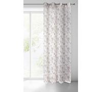 Rideau 140x250 Ambre blanc rose préparé sur étamine mat avec motif floral peint Eurofirany