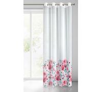 Rideau 140x250 Carla blanc et rose de l'étamine claire avec un motif de roses peintes au pinceau préparé sur des oeillets Eurofirany