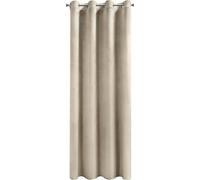 Rideau 140x250 cm velours beige clair Mélanie sur œillets élégant