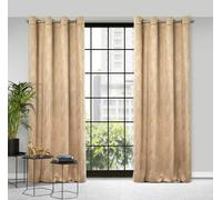 Rideau 140x250 Goja beige velours feuilles de ginkgo sur œillets Pierre Cardin avec impression brillante Eurofirany