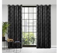 Rideau 140x250 Goja velours noir feuilles de ginkgo sur œillets Pierre Cardin avec impression brillante Eurofirany