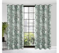 Rideau 140x250 Gracja mint cream flowers ready on grommets Eurofirany E11