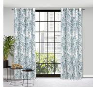 Rideau 140x250 Hariet bleu jacquard semi-transparent avec un motif de brindilles prêt pour une boucle Eurofirany