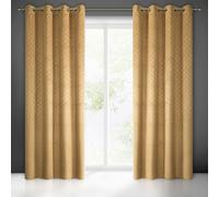 Rideau 140x250 Julia or prêt sur velours œillets avec motif géométrique gaufré d'éventails Eurofirany