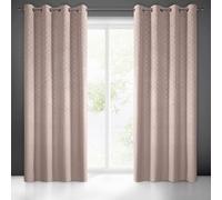Rideau 140x250 Julia rose poudré préparé sur velours à oeillets avec motif géométrique gaufré Eurofirany