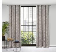 Rideau 140x250 Livia beige avec motif botanique en relief velours prêt sur oeillets Eurofirany