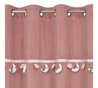 Rideau 140x250 lune rose foncé avec appliqué coloré pour enfants prêt à boucler Eurofirany