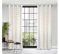 Rideau 140x250 prêt pour œillets Marigold blanc or feuilles de ginkgo velours Eurofirany