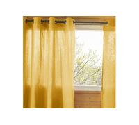 Rideau 140x260cm Coton Coloris Safran ?illets Inox - SOPHIE -