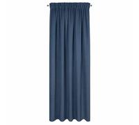Rideau 140x270 Palermo 5 bleu foncé préparé sur ruban sur œillets en tissu doux à effet mélangé Terra Collection Eurofirany
