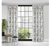 Rideau 140x270 prêt à poser Rhodes blanc argent velours Eurofirany