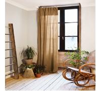 Rideau 140x300 cm Gaze de coton Camel - Rideau ajustable