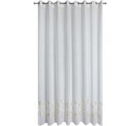 Rideau 300x250 Arles blanc or prêt pour œillets motif floral en bas Eurofirany