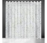 Rideau 350x250 Bessy blanc rose préparé sur étamine mat avec motifs floraux Eurofirany