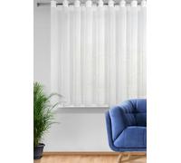 Rideau 400x150 Rebecca blanc avec fine structure arc-en-ciel prêt pour œillets Eurofirany E12