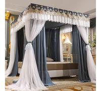 Rideau à baldaquin Baldaquin de lit Rideaux de lit 4 Rideaux de poteaux d'angle, Filet Anti-poussière, baldaquin de lit en Filet, Rideaux de Toit Anti-poussière pour Chambre à Coucher avec s