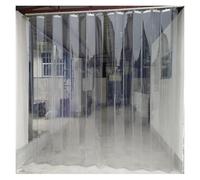 Rideau à bandes en PVC transparent - Rideau de porte coulissante en vinyle pliable pour salle de stockage couloir 1,25 x 2,1 m - Bandes en plastique pour un accès facile et une efficacité énergétique