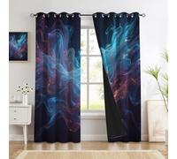 Rideau À Brouillard Fantastique 3D 75Lx166H Cm 2 Panneaux Microfibre, Rideaux À Œillets avec Géométrie Abstraite, Rideau Et Tentures À Rouge Bleu, Rideaux Insonorisés pour Chambre À Coucher