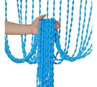 Rideau à ficelles de style rétro facile à suspendre pour intérieur, décoration d'intimité, couloir, salon, chambre à coucher, café, bureau, hôtel, bleu ciel