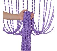 Rideau à ficelles de style rétro facile à suspendre pour intérieur, décoration d'intimité, couloir, salon, chambre à coucher, café, bureau, hôtel, violet clair