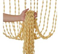 Rideau à ficelles de style rétro facile à suspendre pour intérieur, décoration d'intimité, couloir, salon, chambre à coucher, café, bureau, hôtel, jaune air
