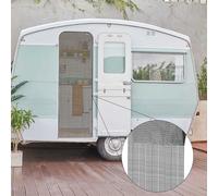 Rideau à fils 56 x 185 cm, rideau à fils pour caravane Anthracite plus tringle à rideaux