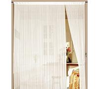 Rideau à fils de 150 cm de large x 300 cm de haut, blanc perle, crème