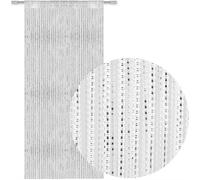 Rideau à fils rayures métalliques blanc passage de tringle 90 x 200 cm