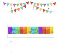 Rideau à franges pour décoration de fête aux couleurs de l'arc-en-ciel, bannière en matériau PET pour une utilisation festive, comprend un ruban adhésif double face pour une installation rapide et