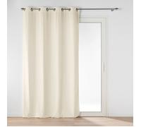Douceur d'Intérieur - Rideau velours tamisant Novana - Beige 135x260 cm - Œillets métal argent