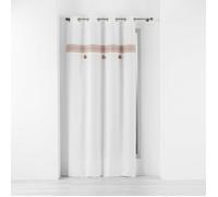 Douceur d'Intérieur – Rideau à œillets Amaya – Coton uni, top brodés – 140 x 240 cm Rose