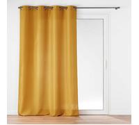 Douceur d'Intérieur, Rideau à Oeillets (140 x 260 cm) Soline Ocre, Polyester Uni
