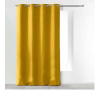 Rideau à œillets 140 x 280 cm en microfibre unie - Absolu Moutarde - Grande hauteur
