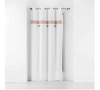 Douceur d'Intérieur – Rideau à œillets Amaya – Coton uni, top brodés – 140 x 240 cm Rose