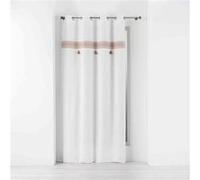 Douceur d'Intérieur – Rideau à œillets Amaya – Coton uni, top brodés – 140 x 240 cm Rose
