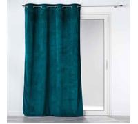 Douceur d'Intérieur, Rideau à Oeillets (140 x 260 cm) Casual Petrole, Velours Côtelé Uni