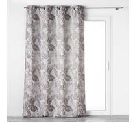 douceur d'intérieur, Rideau A Oeillets 140 X 260 Cm Jacquard Faggy Taupe 1609884