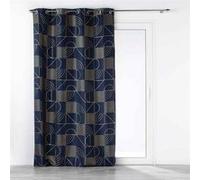 Rideau à Œillets Imprimé "Lineor" 140x260cm Marine Bleu G