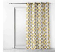 Douceur d'Intérieur – Rideau tamisant Palpito 140 x 260 cm Jaune/Blanc œillets