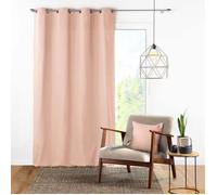 Douceur d'Intérieur – Rideau à œillets "Panama" 140x240 cm coton uni rose poudré