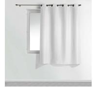 Rideau à œillets petite hauteur 140 x 180 cm - polyester uni essentiel - Blanc