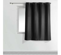 Rideau à œillets petite hauteur 140 x 180 cm - polyester uni essentiel - Noir