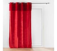 Douceur d'Intérieur – Rideau à œillets "Caresse" – Velours 140x240 cm – Rouge
