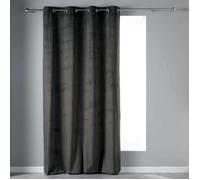 Douceur d'Intérieur – Rideau à oeillets Velvetine – Velours uni 140 x 240 cm Anthracite